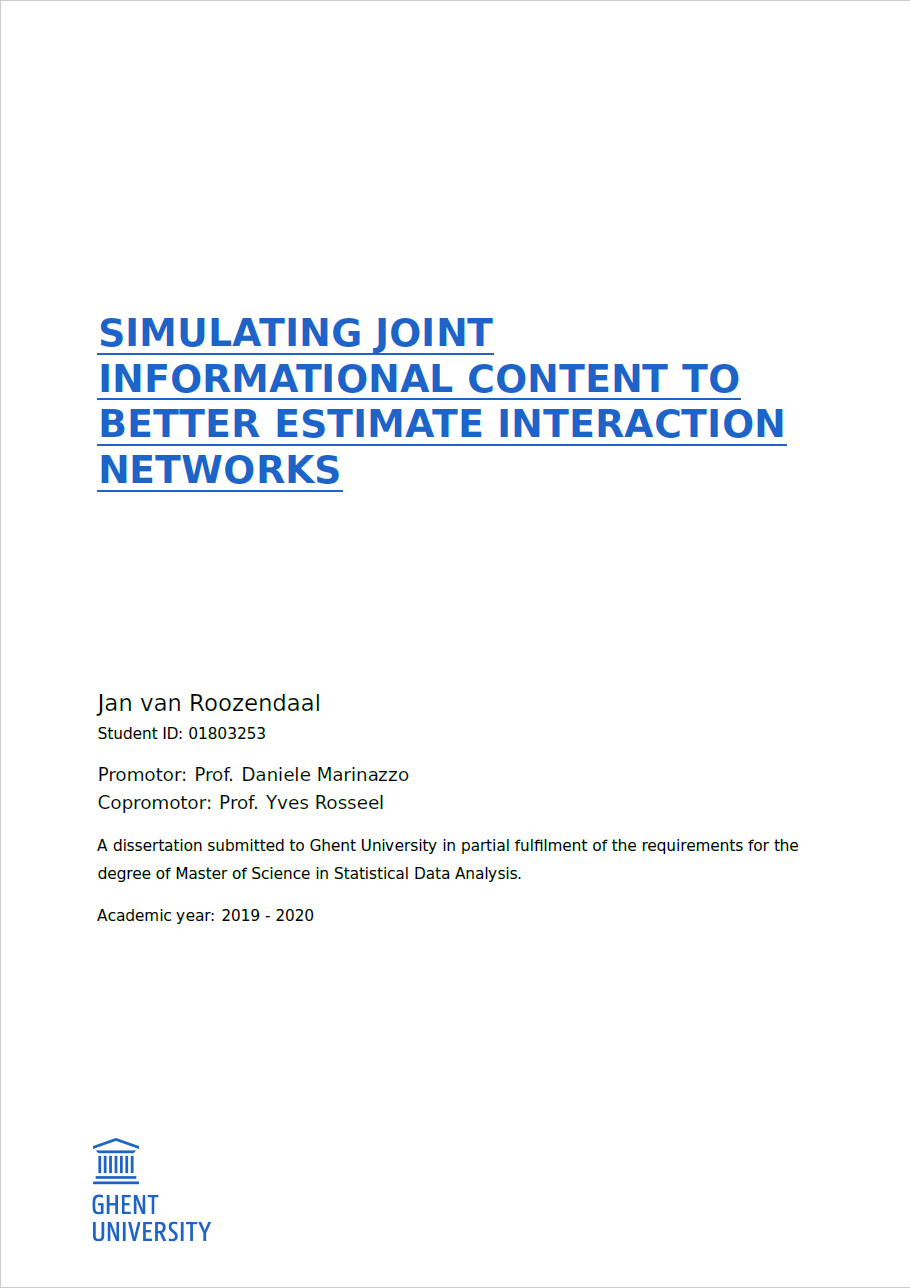 Thumbnail of my Master's Thesis at Ghent University